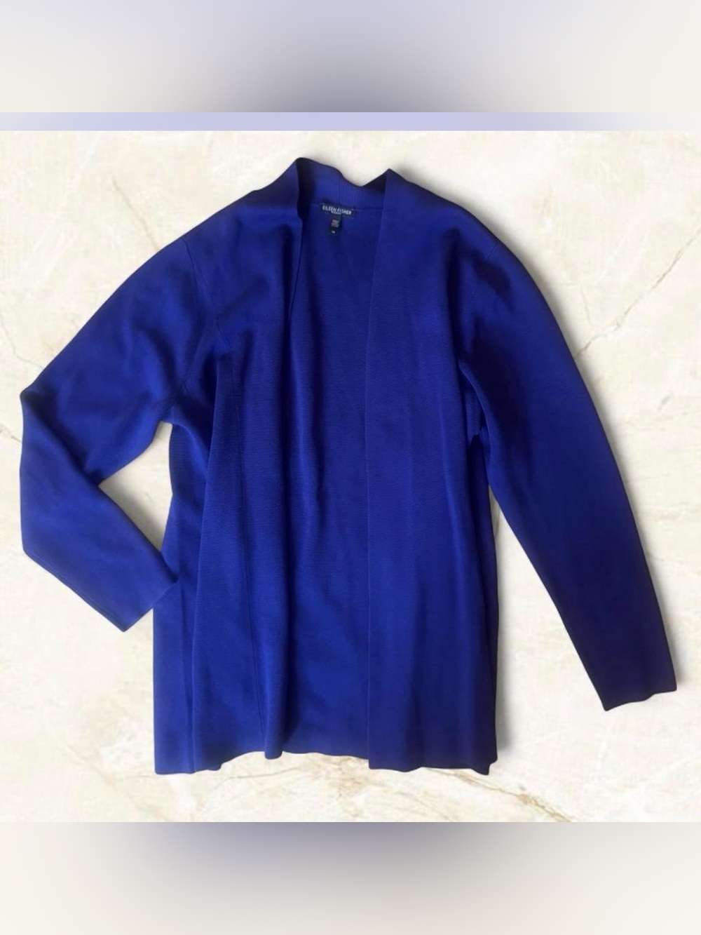 Eileen Fisher Silk and Organic Cotton Blend Royal Blue Cardigan Size 1XL